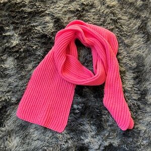 Bright Pink Knit Scarf